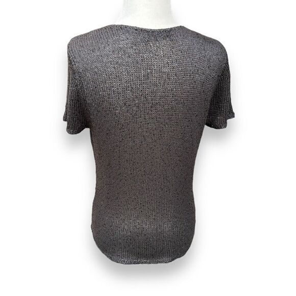 Nic + Zoe Charcoal Gray Cardigan Sweater Short Sleeves Lightweight Size Medium - Picture 3 of 11